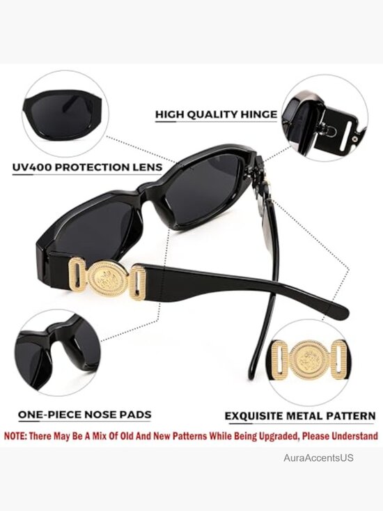 Retro Trendy Rectangle Sunglasses Unisex 90s Small Narrow Square UV400 main image 4